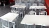 White Resin Glossy Restaurant Tabletops - Image 1 of 0