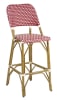 Rattan Bordeaux / Ivory Weave Bar Stools - Image 1 of 0