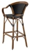 Rattan Black Bar Stool w/ Back - Image 2 of 0