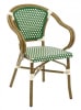RATTAN BISTRO ALUM. ARM CHAIRS: GREEN/IVORY - Image 1 of 0