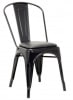 Industrial Metal Chair, Black Clear Finish, Black Padded Seat, foot glides - Image 1 of 0