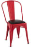 Industrial Metal Chair, Black Clear Finish, Black Padded Seat, foot glides - Image 2 of 0