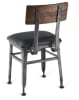 Metal Industrial Chair Wood and Padded Seat - Image 2 of 0