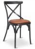 Cross Back Black Metal Chair - Image 1 of 0