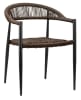 Commercial Outdoor Patio Dining Chair |Black Aluminum Frame with Tan Rope Wicker - Image 3 of 0