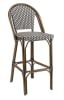Rattan Bistro Bar Stools.  Aluminum Bar Stools: Black /White weave - Image 1 of 0