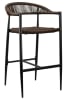 Commercial Outdoor Rope Floating Back Arm Barstool | Black Aluminum Restaurant Barstool - Image 3 of 0