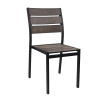 Teak Wood Chair with Natural Faux Slats and Aluminum Frame - Image 3 of 0