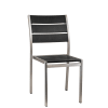 Teak Wood Chair with Natural Faux Slats and Aluminum Frame - Image 4 of 0