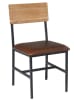 Reclaimed Wood Black Metal Industrial Chair - Image 2 of 0