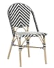 Rattan Bistro Black White Reverse V Chairs - Image 1 of 0