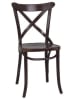 Cross Back Espresso  Wood Dining Chair w/ Padded Seat - Image 2 of 0
