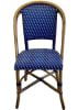 French Bistro Rattan Wood Chair, Navy/Ivory weave, navy leg bindings, and coat of marine wood varnish - Image 2 of 0