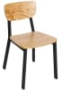 Industrial Natural Wood Chair Platinum Metal Frame - Image 2 of 0