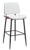 Modern White Upholstered Channel Metal Bar Stool - Image 1 of 0
