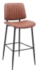 Modern White Upholstered Channel Metal Bar Stool - Image 2 of 0