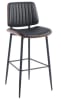Modern White Upholstered Channel Metal Bar Stool - Image 3 of 0