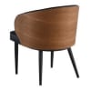 Black Channel Upholstered Lounge Chair with Walnut Veneer Back â€“ Stylish & Comfortable Seating for Restaurants & Lounges - Image 2 of 0