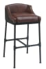 Industrial Bar Stool with Black Metal Upholstered Seat - Image 1 of 0