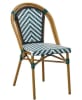 Burgundy /White Chevron Weave Rattan  Aluminum Chair - Image 2 of 0