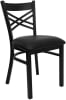 Cross Over Back Metal Chair with Padded Black Seat - Image 1 of 0