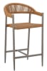 Rope Tan Floating Back Terylene Woven Restaurant Patio  Arm Bar Stool â€“ Indoor/Outdoor - Image 1 of 0