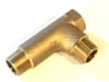 Brass Offset Tee, 4", 3/4" MPT x 1/2" MPT x 3/4" MPT - Image 1 of 0