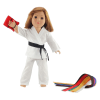 18-inch Doll Clothes - Karate Outfit with Color Belts and Red Kick-Pad - fits American Girl ® Dolls - Image 1 of 0