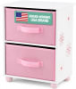 18 Inch Doll Dresser - Furniture for Dolls – Floral Collection | Wooden MDF, 2 Large Fabric Storage Bins, Fits American Girl Dolls - Image 1 of 0