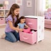 18 Inch Doll Dresser - Furniture for Dolls – Floral Collection | Wooden MDF, 2 Large Fabric Storage Bins, Fits American Girl Dolls - Image 2 of 0