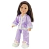 18-inch Doll Clothes - Purple Satin Pajamas/PJs with Matching Slippers - fits American Girl ® Dolls - Image 1 of 0