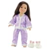 18-inch Doll Clothes - Purple Satin Pajamas/PJs with Matching Slippers - fits American Girl ® Dolls - Image 3 of 0