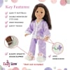 18-inch Doll Clothes - Purple Satin Pajamas/PJs with Matching Slippers - fits American Girl ® Dolls - Image 5 of 0