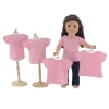 photo of 18-inch Doll Clothes - Set of 5 Pastel Pink T-Shirts - fits American Girl ® Dolls - Image 2 of 0
