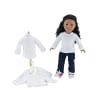 18 Inch Doll Clothes - 5-Pack Plain, Long Sleeved White T-shirts - fits American Girl ® Dolls - Image 5 of 0