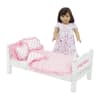 photo of 18-Inch Doll Accessories - Reversible Pink Heart Print Ruffled Bedding Set - fits American Girl ® Dolls - Image 4 of 0