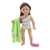 18-Inch Doll Clothes - Four-Piece Pink Floral Print One Piece Swimsuit Set - fits American Girl ® Dolls - Image 3 of 0