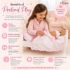 18" Doll Unicorn Bedding Set – 5 Piece Reversible Unicorn Theme Doll Bedding with Pink Ruffles + Unicorn Lovey – Fits American Girl Dolls, Bunks, Cradles & Cribs - Image 4 of 0