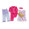 18-Inch Doll Clothes - Value Pack Set of 3 Pajamas PJs with Teddy Bear - fits American Girl ® Dolls - Image 2 of 0