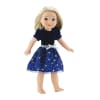 14-inch Doll Clothes - Midnight Blue Holiday Evening Dress with Silver Stars - fits Wellie Wishers ® Dolls - Image 3 of 0