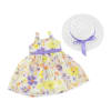 14 Inch Doll Clothes - Yellow Flowered Party Dress with White Hat - fits Wellie Wishers ® Dolls - Image 3 of 0