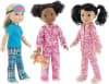 8-PC Pajama BUNDLE - Footed PJs Set with 14" Doll Teddy Bear Accessory, Plaid Doll PJ Gift Set and Leopard Satin PJ Set - Image 1 of 0