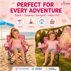 Emily Rose pink kids folding beach camp chair with floral design, cup holder, safety lock, and carry case for toddlers ages 2-7 - Image 4 of 0