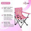 Kids Camping Chair | Playful Hearts Beach Chair with Safety Lock and Carry Case - Perfect for Camping, Travel, Tailgate, Lawn - for Indoor and Outdoor - Image 3 of 0