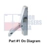 261M Part #1, Aluminum Active Right Side Body and Arm Assembly For Right Hand Reverse Cross Bar Rim Panic Exit Hardware - Image 1 of 0