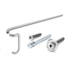 Combination 10 in. Offset Pull Handle and 33 in. Single Bend Push Bar, 1/4-20 Mounting Hardware (Rivnut Required For Free End Of Push Bar), Clear Anodized Finish - Image 1 of 0