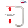 Combination 10 in. Offset Pull Handle and 33 in. Single Bend Push Bar, 1/4-20 Mounting Hardware (Rivnut Required For Free End Of Push Bar), Clear Anodized Finish - Image 2 of 0