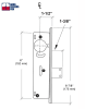 Adams Rite Dead Bolt Lock Kit With Mortise Key Cylinder On Each Side, 1-1/2 in. Backset, For Storefront Glass Door, Aluminum Finish - Image 2 of 0