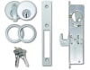 Adams Rite Hook Bolt Lock Kit With Outside Mortise Key Cylinder and Inside Thumbturn, 1-1/2 in. Backset, For Storefront Glass Door, Aluminum Finish - Image 1 of 0