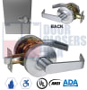 Baron ADA Compliant Grade 2 Passage Lever Lock, ANSI/BHMA A156.2, UL Listed, 2-3/4" Backset, Engineered for 1-3/4" Hollow Metal Doors - Image 1 of 0